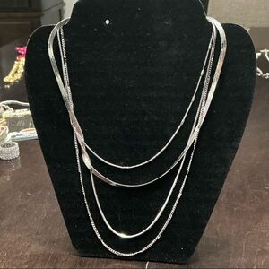 Chic Silver Multi-Strand Necklace by BB Lila